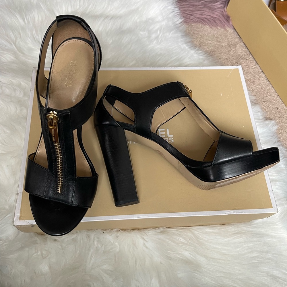 Black Michael Kors Berkeley heel sandals
